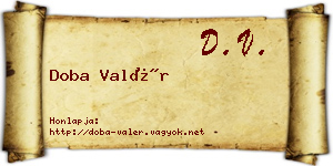 Doba Valér névjegykártya